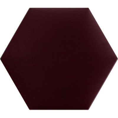Čalouněný nástěnný panel HEXAGON 40x35 cm vínová MyBestHome