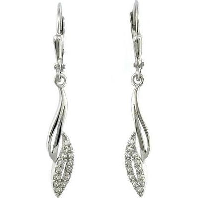 INFINITYSILVER Stříbrné visací náušnice JADE zirkonové OE281