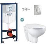 GROHE Комплект казанче Grohe Rapid SL с хромиран капак Skate Air и тоалетна чиния Grohe Bau Ceramic Rimless с капак с плавно затваряне (38721001+39351000)