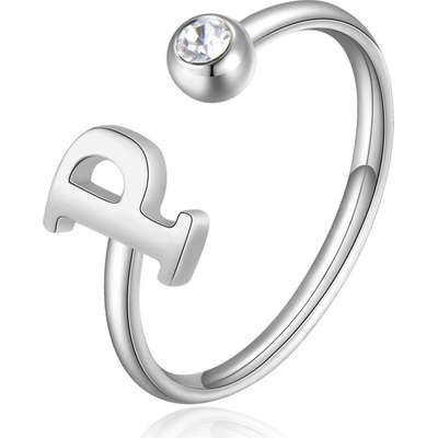 S`Agapõ Stylový ocelový prsten P s krystalem Click SCK187