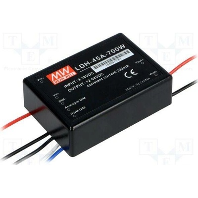 MEAN WELL LDH-45A-700W Měnič: DC/DC; 44W; Uvst: 9÷18VDC; Uvýst: 12÷64VDC; Ivst: 4,2A; vodiče