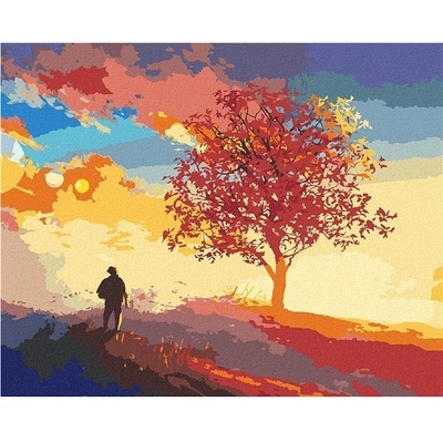 zuty Malování Podle Čísel Strom Na Samotném Vrcholu Kopce 80 x 100 Cm Plátno Rám