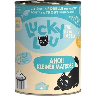 Lucky Lou Lifestage Kitten hydina a pstruh 400 g