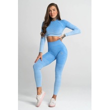 Gym Glamour Bezšvové fitness legíny Blue Ombre