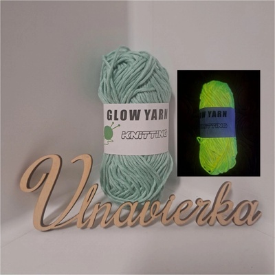 GLOW YARN priadza svietiaca v tme G010 zelená tyrkys