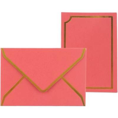 Obálky s kartičkou 7,5x11cm, 5ks červená