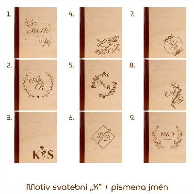 GEDEON Fotoalbum na fotorůžky 24x29 cm 40 stran Wood bronze GRAVÍR Motiv gravíru: Vlastní motiv do 225 cm2