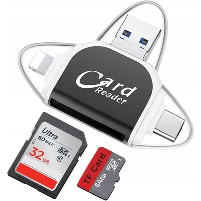 Paměťová karta 4v1 SD TF Adapter OTG pro iPhone Android OSX Windows~0018 – Zboží Živě
