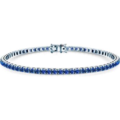 SAVICKI Тенис гривна. бяло злато 585, сини сапфири 2.640К. 3.0mm. 19cm