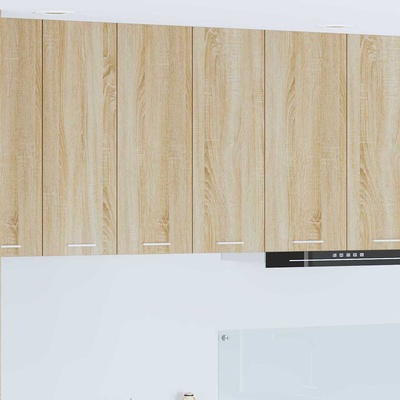 vidaXL Висящ шкаф с врата Сонома дъб 60 x 31 x 80 см Инженерно дърво (884276)