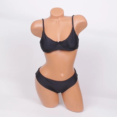 Дамски бански в черен цвят от две части - чашка В