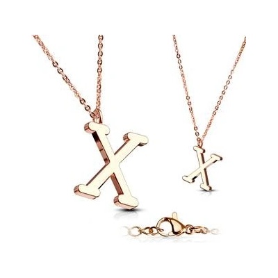 Šperky4U Zlacený ocelový řetízek s přívěškem iniciála OPD0231-X