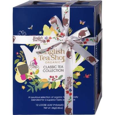 ENGLISH TEA SHOP Darčeková súprava organického čaju Classic modrá 12 ks