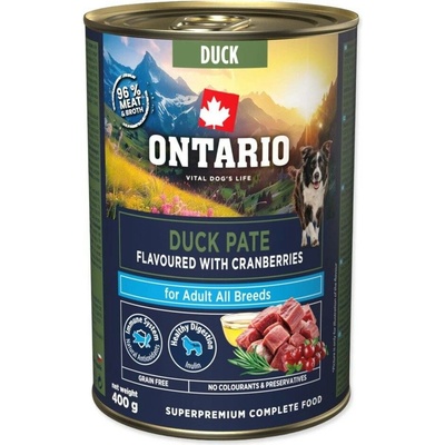 Ontario Dog Adult kachní pate s brusinkami 6x400g