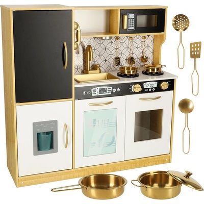 KIK Дървена детска кухня с led осветление, дъска и тебешир lulilo (kx3489)