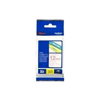 Originální páska pro BROTHER TZE-132, červený tisk/průsvitný podklad, laminovaná, 8m, 12mm