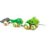 Hape Дървена играчка за дърпане Hape - Семейство жаби (H0365)