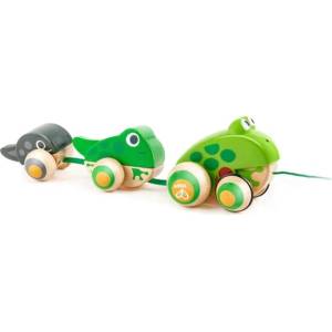 Hape Дървена играчка за дърпане Hape - Семейство жаби (H0365)