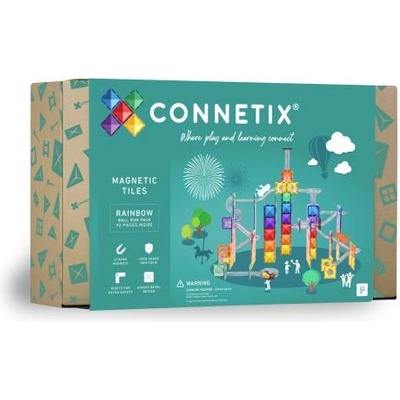 CONNETIX CONNETIX® Rainbow Ball Run Pack магнитен строителен комплект 92 бр