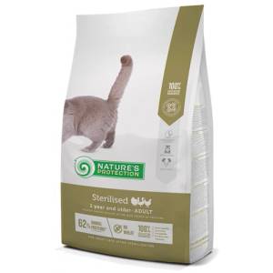 Nature's Protection Nature's Protection CAT - Sterilised, висококачествена храна за пораснали котки над 1 година, подходяща за кастрирани животни, Литва - 7 кг