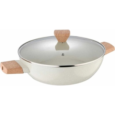 Bergner BG-34747 Plochý hrnec z přírodního mramoru 28 cm s poklicí