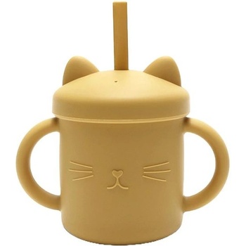 Lorelli Силиконова чаша с дръжки и сламка Lorelli - Natural, Yellow (10230660001)