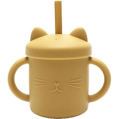 Lorelli Силиконова чаша с дръжки и сламка Lorelli - Natural, Yellow (10230660001)