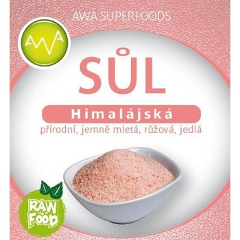 AWA superfoods himalájská sůl přírodní mletá jemná růžová Raw 1 kg