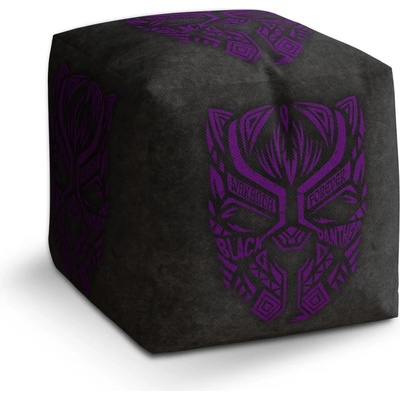 Sablio Taburet Cube BLACK PANTHER wakanda forever Fialový: 40x40x40 cm