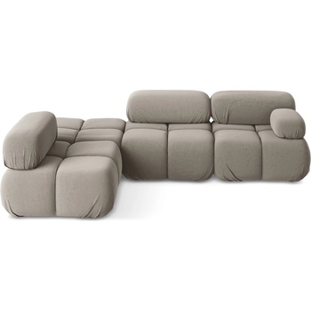 makamii Бежов кадифен модулен ъглов диван (ляв ъгъл) Lokua - Makamii (LOKUA_LC_1_P1_C2)