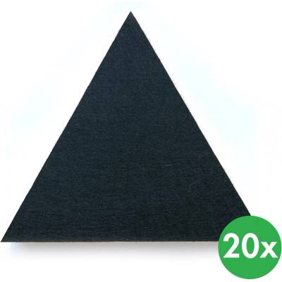 B2B Partner Akustický panel, samolepící, trojúhelník, 20x20x20 cm, 20 ks, černá