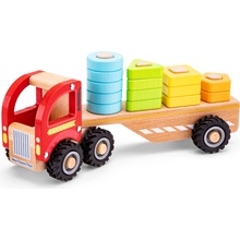 New Classic Toys Prepravník áut so zásuvnými formami ťahača a mi zásuvnými figúrkami