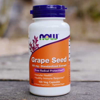 Now Foods Grape seed extract Extrakt z hroznových jader 100 mg x 200 rostlinných kapslí