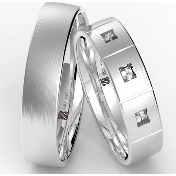 Blink Blink Klasické obrúčky matné so štvorcovými kameňmi 8269 BL