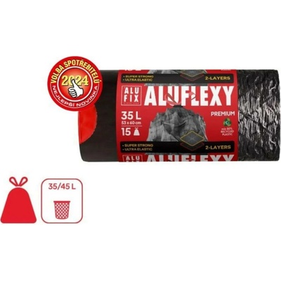 Alufix ALUFLEXY pytle zatahovací 35L 28 µm 15ks stříbrnočerné