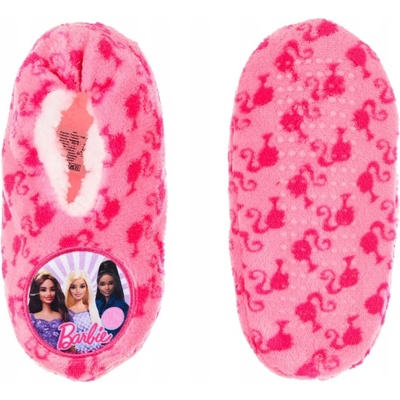 Dievčenské papuče BARBIE ružové teplé protišmykové Mattel