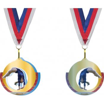 Akrylátová medaile Gymnastika Zlatá