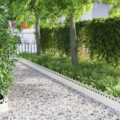 vidaXL Ограничители за тревни площи 20 pcs Бяло 103 x 0, 05 x 22 см (874811)