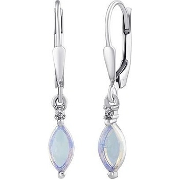 Silvego Strieborné náušnice Ilonne s pravým modrým opálom a čírym topazom OPM8787EOPM