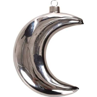 VEYRA 18 cm závesný strieborný mesiac s LED