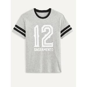 Celio Светлосива мъжка тениска с щампа Celio Celio | Siv | МЪЖЕ | S