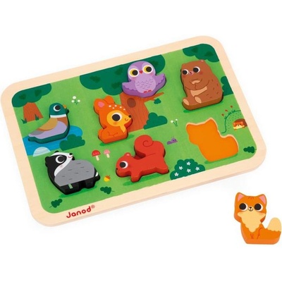 Janod vkladacie puzzle pre najmenších Lesné zvieratá Chunky