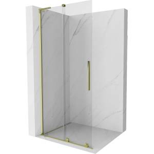Mexen Velar L разтегателна душ стена Walk-in 100 x 200 cm, прозрачна 8 mm, златна - 871-100-003-03-50 (871-100-003-03-50)