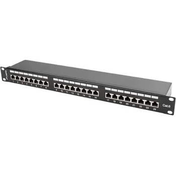 Image 1 of Lanberg Пач панел, Lanberg patch panel 24 port 1U CAT. 6 shielded, black (PPS6-1024-B)
