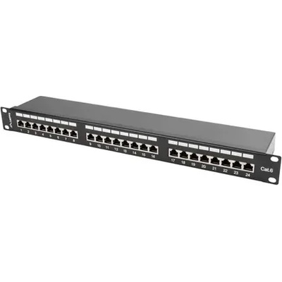 Lanberg Пач панел, Lanberg patch panel 24 port 1U CAT. 6 shielded, black (PPS6-1024-B)