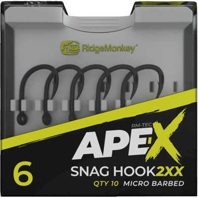 RidgeMonkey Ape-X Snag Hook 2XX Barbed vel.2 10 ks