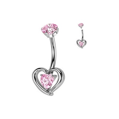 Šperky4U piercing do pupíku titan růžová TIT1352-P