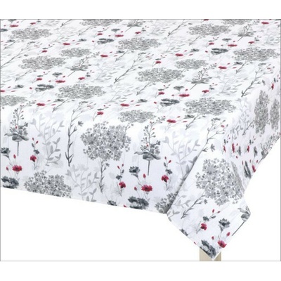 Bellatex obrus Dita Větvička šedá červená bílá 140x200 cm