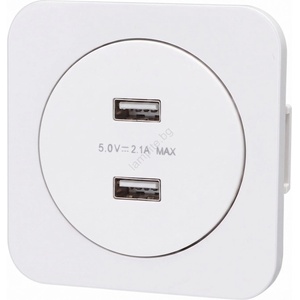 Aigostar - USB контакт с рамка, 2x USB-A порта, бял (AI2749A)