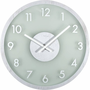 NeXtime Стенен часовник Frosted Wood бял (3205WI)